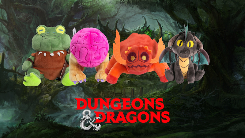 Four of the new DnD plus toys being released by Kidrobot, including the Bullywug, Intellect Devourer, Rust Monster and Black Dragon.