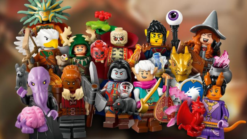 The 12 new DnD LEGO Mini Figures which are available for purchase.