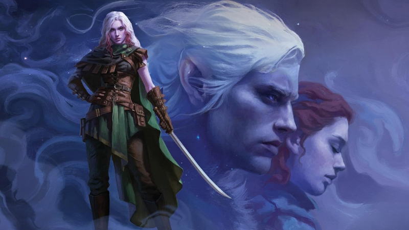 Cover art for the new Legend of Drizzt audiobook "Betwixt Two Worlds," featuring Drizzt's daughter Breezy.