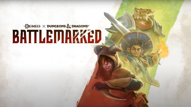 Official art for the upcoming Dungeons & Dragons VR game "Battlemarked," featuring three adventurers preparing for battle.