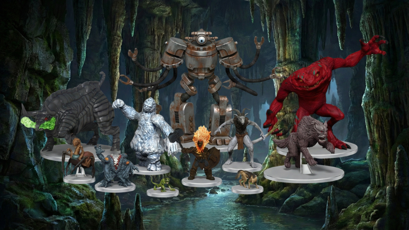 Some of the new miniatures included in the WizKids Monster Menagerie Revisited set.