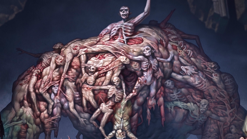 Official cover art for the Dungeon Masters: Zombie Clot Play-Along Pack on D&D Beyond, featuring a massive undead monster made out of corpses.