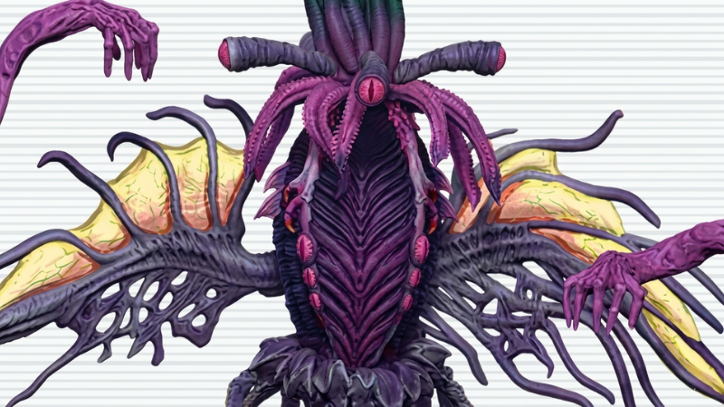 A bizarre tentacled creature known as a Mi-Go from the new WizKids Ravenloft D&D miniatures line.