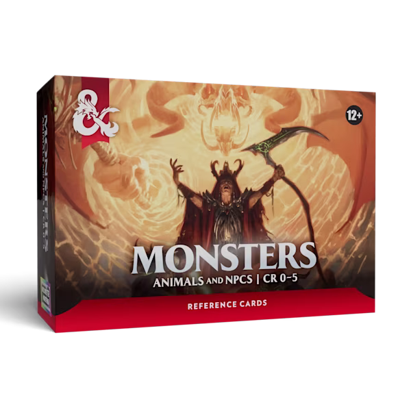 The box to the D&D Monster Card set "Animals and NPCs (CR 0-5)" released in 2026.