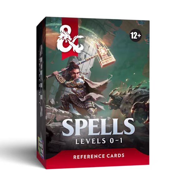 The box to the Levels 0 to 1 Spell Cards for D&D 5.5E.